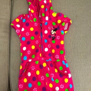 Minnie Mouse zip up swim shorts cover up